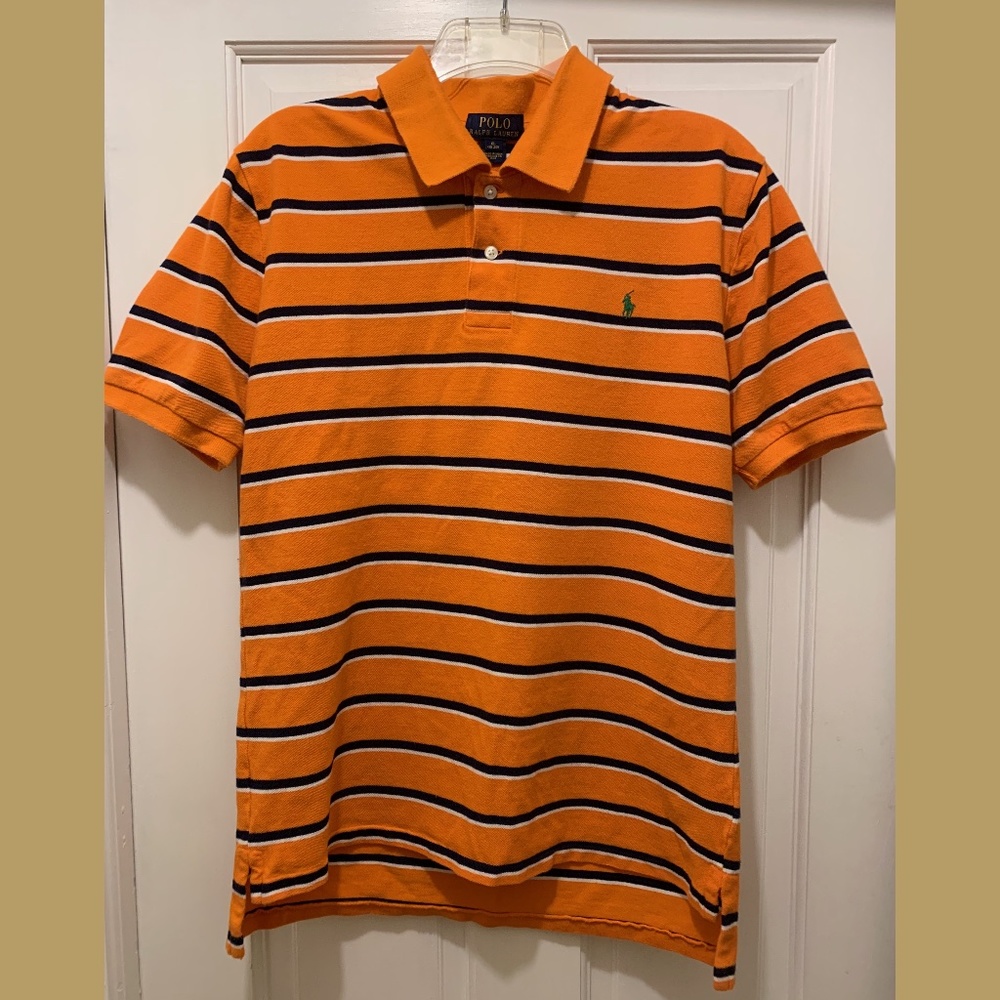 SOLD POLO Ralph Lauren Short Sleeved Striped Polo Shirt Boys Size XL 18-20